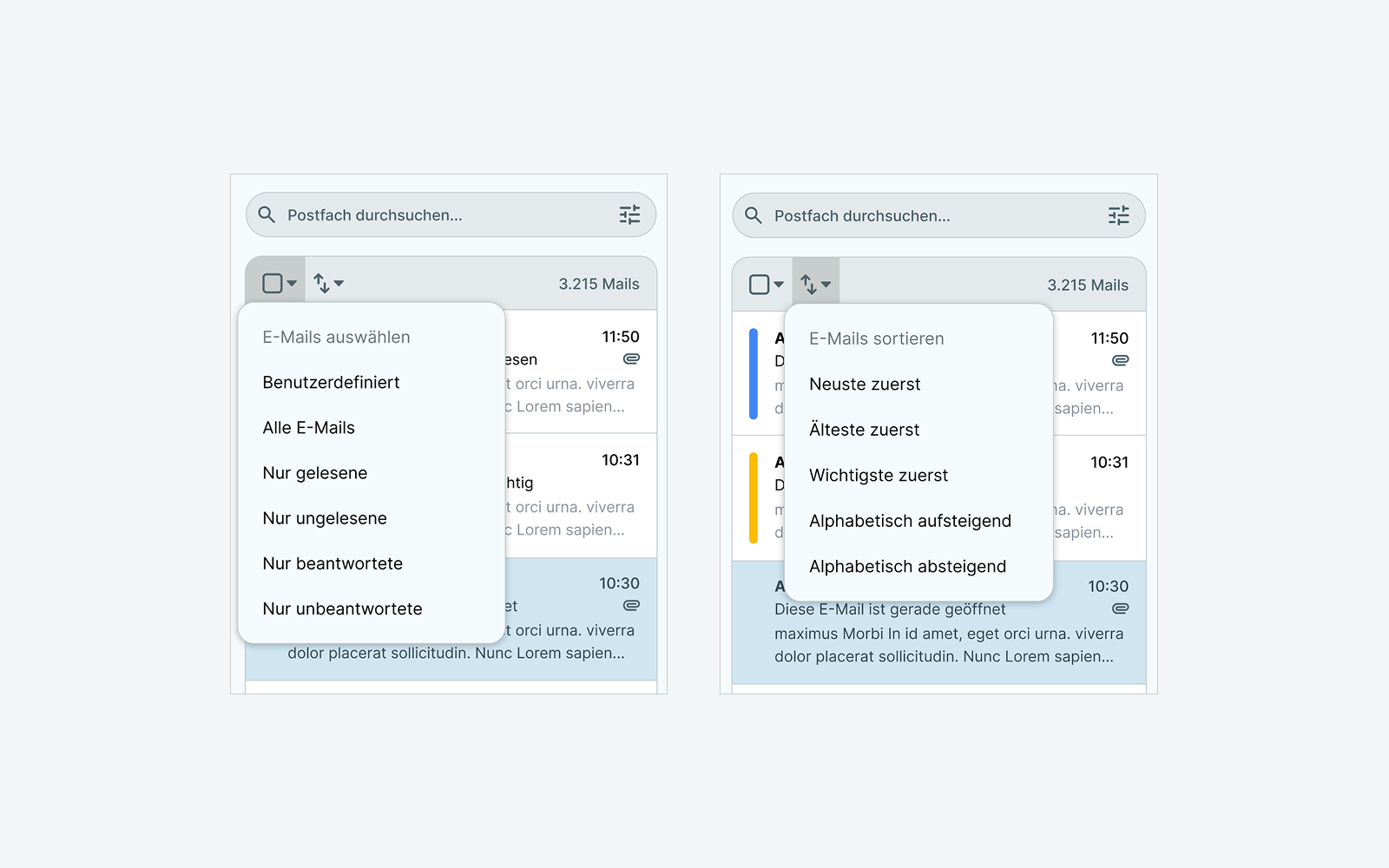 Das Bild zeigt mein neues Gmail Sortiersystem.